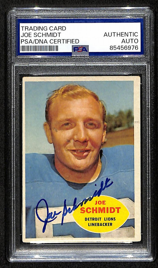 Joe Schmidt HOF Signed/Auto 1960 Topps Card #46 Detroit Lions PSA/DNA 195049