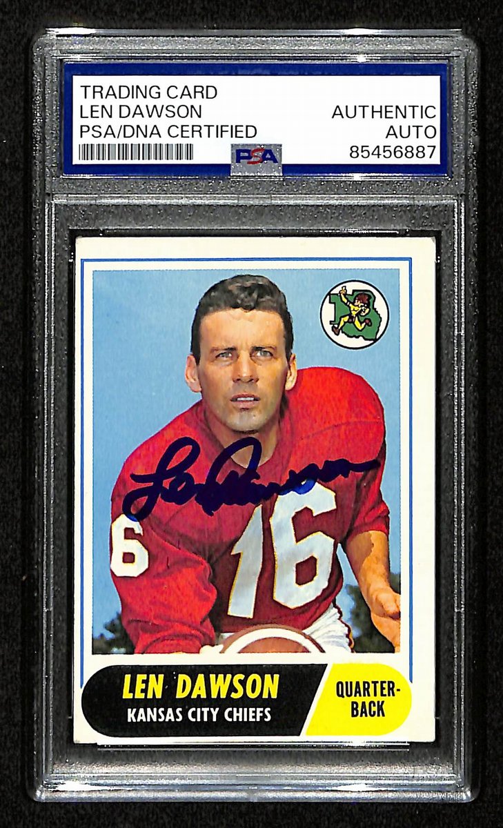Len Dawson HOF Signed 1968 Topps Card #171 Kansas City Chiefs PSA/DNA 195082