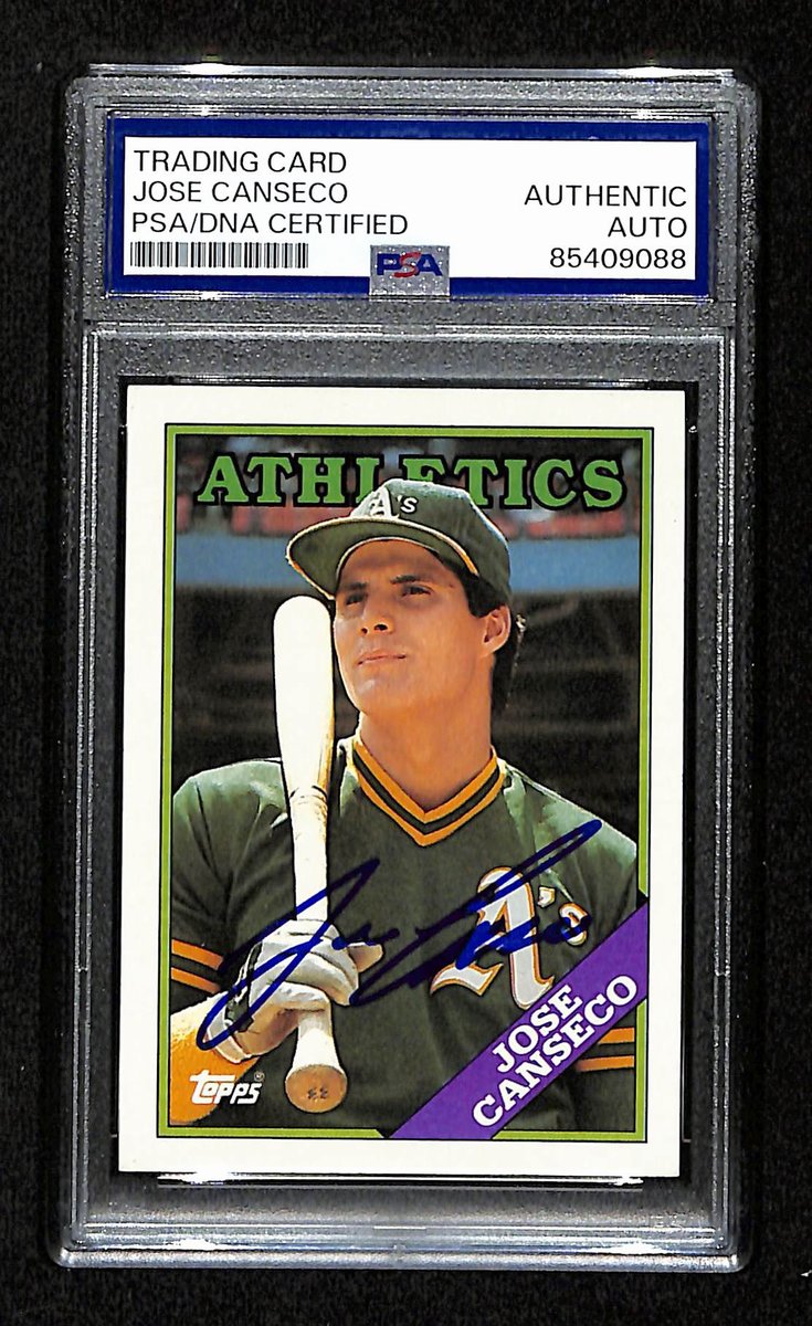 Jose Canseco Signed/Auto 1988 Topps Card #370 Oakland A's PSA/DNA 195119