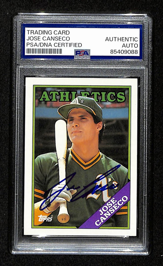 Jose Canseco Signed/Auto 1988 Topps Card #370 Oakland A's PSA/DNA 195119