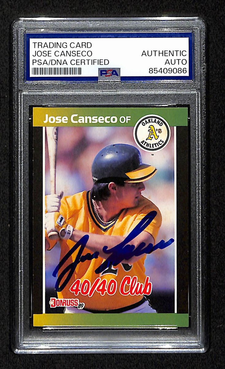 Jose Canseco Signed/Auto 1989 Donruss Card #643 Oakland A's PSA/DNA 195121