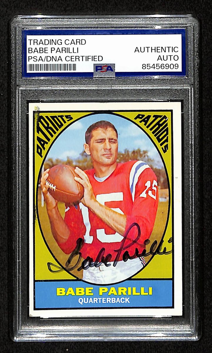 Babe Parilli Signed/Auto 1967 Topps Card #2 Boston Patriots PSA/DNA 195074