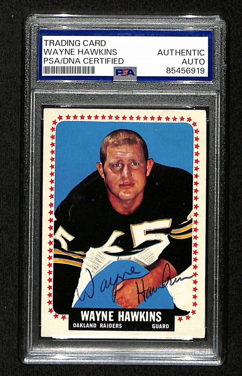 Wayne Hawkins Signed/Auto 1964 Topps Card #140 Oakland Raiders PSA/DNA 195096