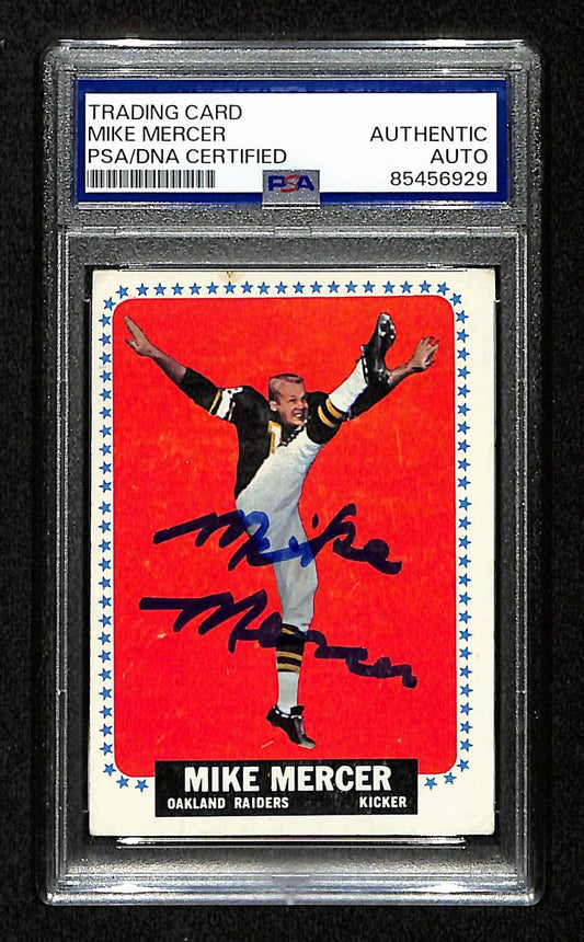 Mike Mercer Signed/Auto 1964 Topps Card #114540 Oakland Raiders PSA/DNA 195097