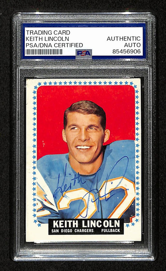 Keith Lincoln Signed/Auto 1964 Topps Card #164 San Diego Chargers PSA/DNA 195099