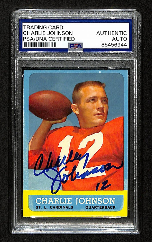 Charlie Johnson Signed 1963 Topps Card #146 St. Louis Cardinals PSA/DNA 195108