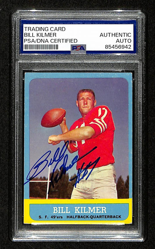 Bill Kilmer Signed/Auto 1963 Topps Card #136 San Francisco 49ers PSA/DNA 195109