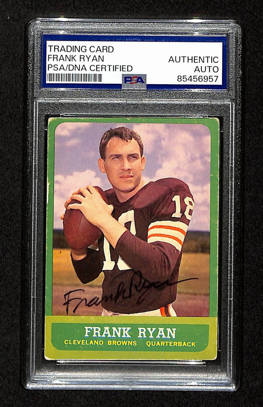 Frank Ryan Signed/Auto 1963 Topps Card #13 Cleveland Browns PSA/DNA 195111