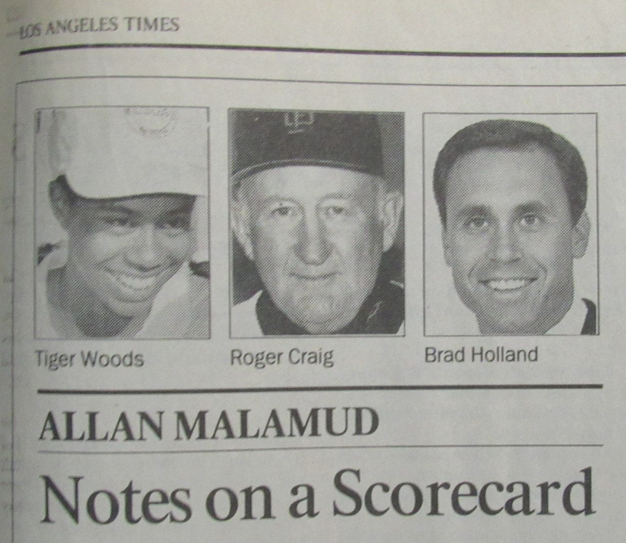 Tiger Woods Signed 16 years old 1992 LA Times Newspaper 1st PGA Event JSA 195716