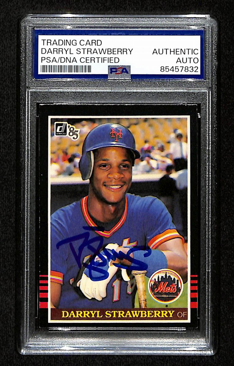 Darryl Strawberry Signed/Auto 1985 Donruss Card #312 Mets PSA/DNA 194797