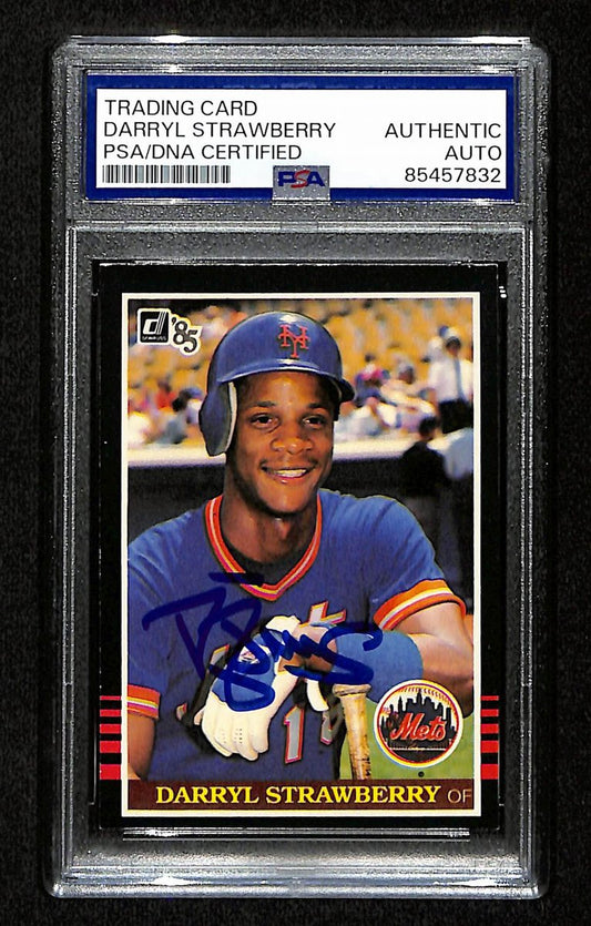 Darryl Strawberry Signed/Auto 1985 Donruss Card #312 Mets PSA/DNA 194797