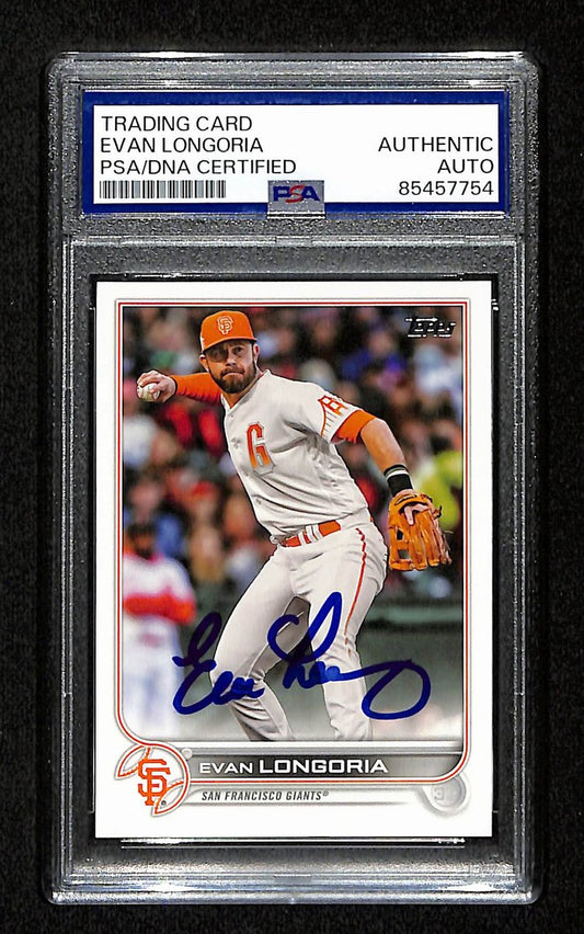 Evan Longoria Signed/Autographed 2022 Topps Card #617 Giants PSA/DNA 194800