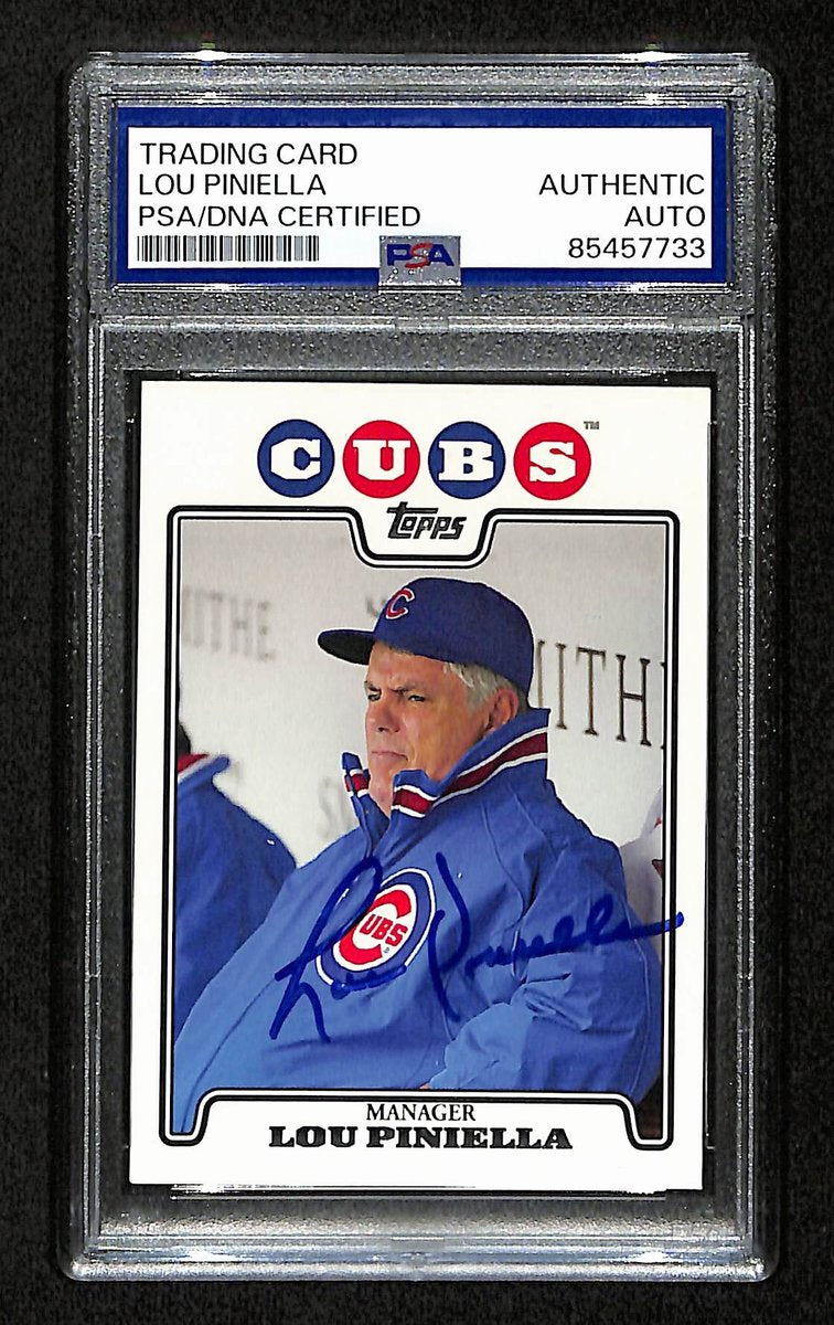Lou Piniella Signed/Auto 2008 Topps Card #329 Chicago Cubs PSA/DNA 194802