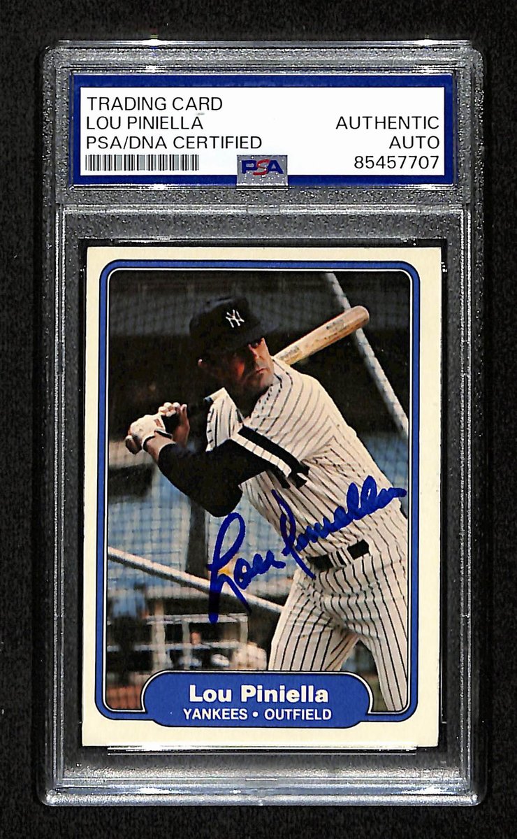 Lou Piniella Signed/Auto 1982 Fleer Card #48 New York Yankees PSA/DNA 194804