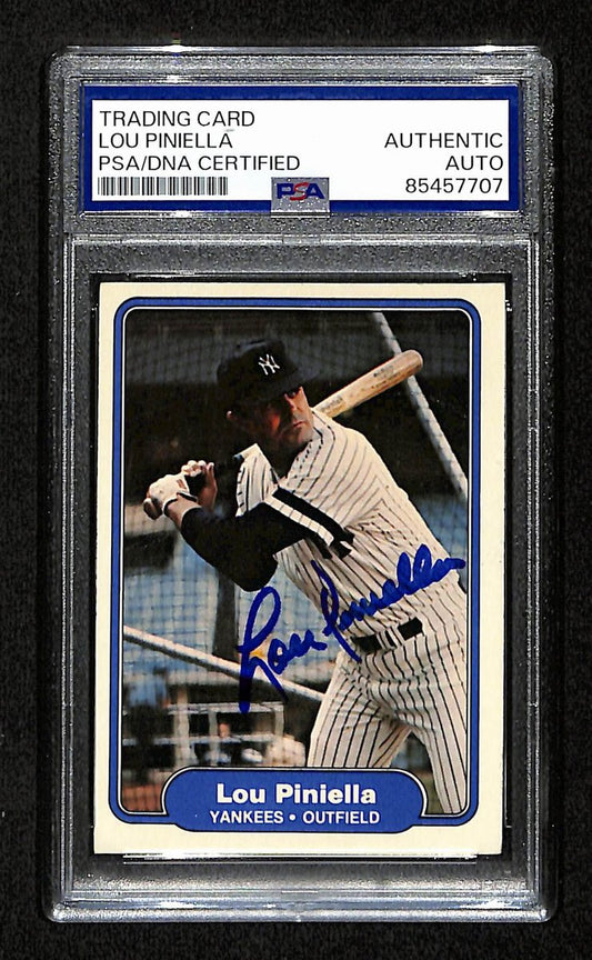 Lou Piniella Signed/Auto 1982 Fleer Card #48 New York Yankees PSA/DNA 194804