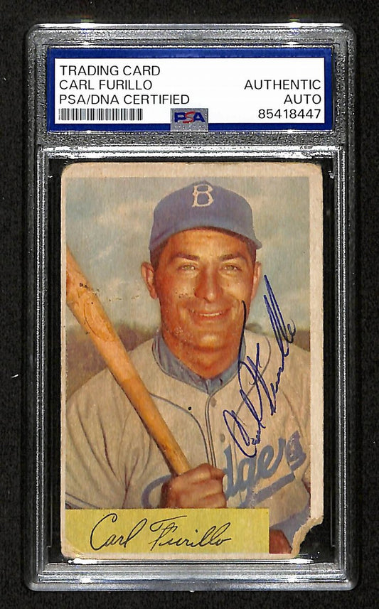 Carl Furillo Signed/Auto 1954 Bowman Card #122 Brooklyn Dodgers PSA/DNA 194818
