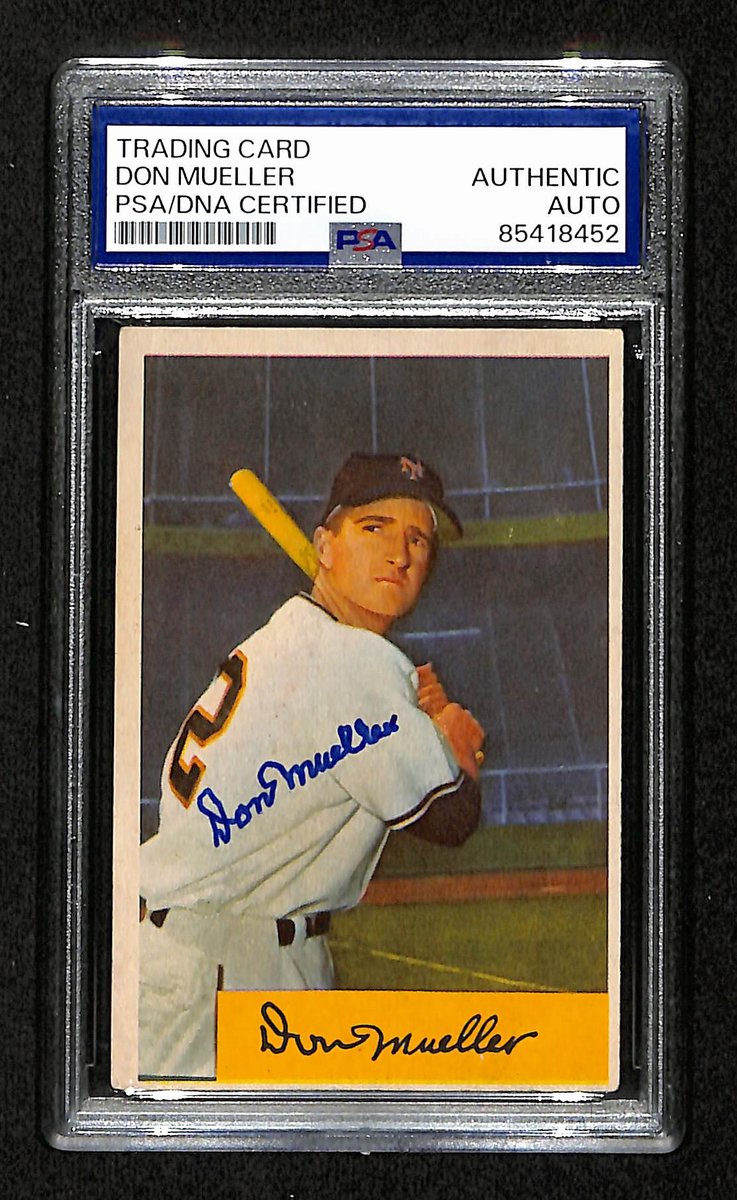 Don Mueller Signed/Auto 1954 Bowman Card #73 New York Giants PSA/DNA 194821