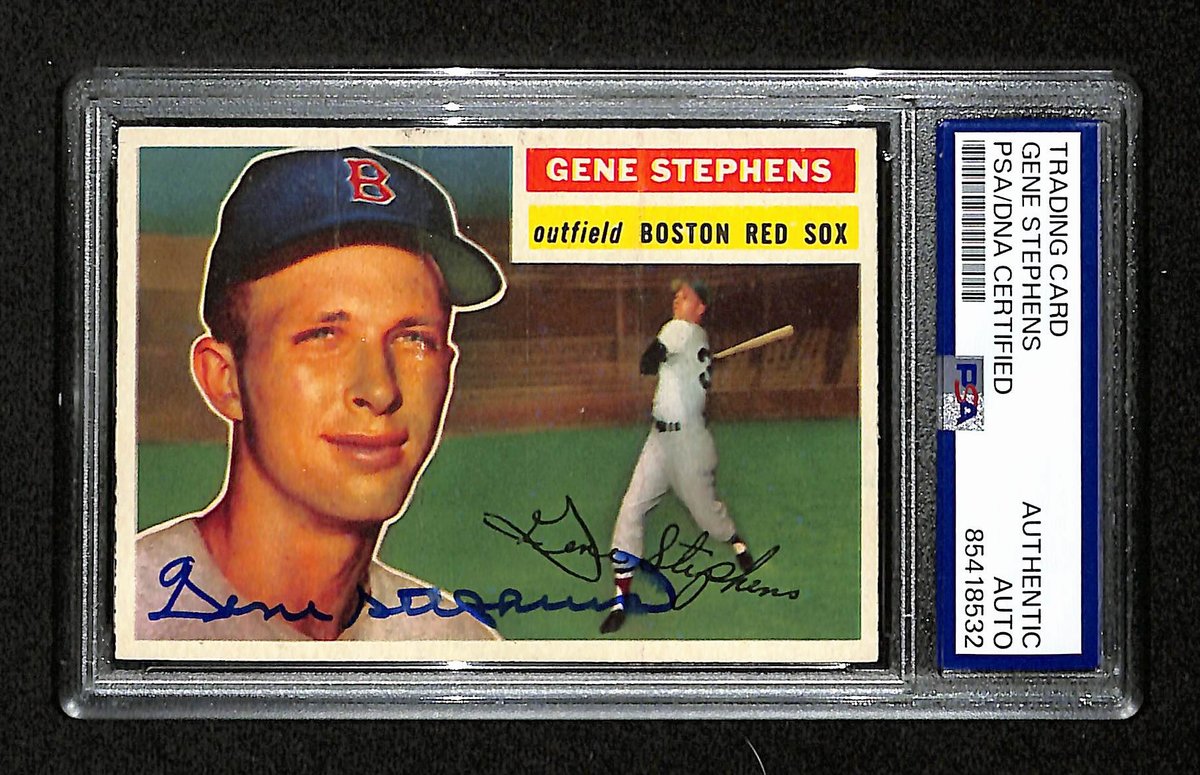 Gene Stephens Signed/Auto 1956 Bowman Card #313 Boston Red Sox PSA/DNA 194872