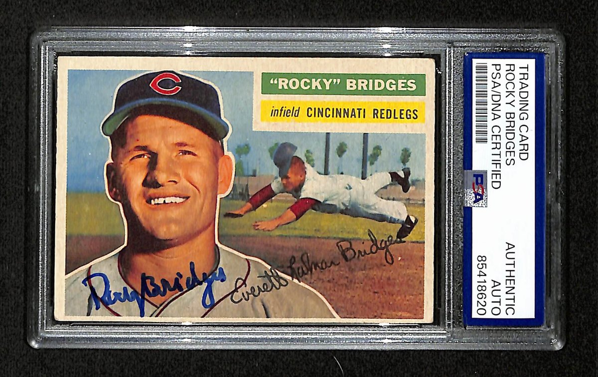 Rocky Bridges Signed/Autographed 1956 Bowman Card #324 Redlegs PSA/DNA 194875