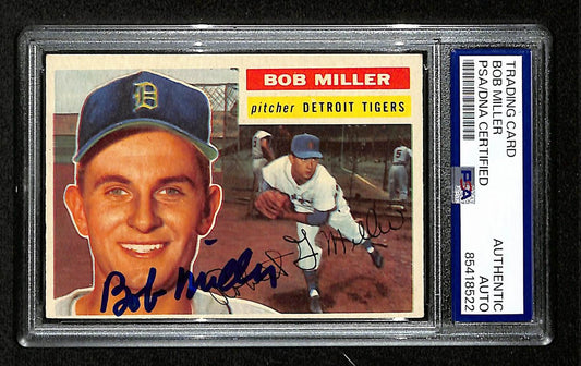 Bob Miller Signed/Auto 1956 Bowman Card #263 Detroit Tigers PSA/DNA 194879