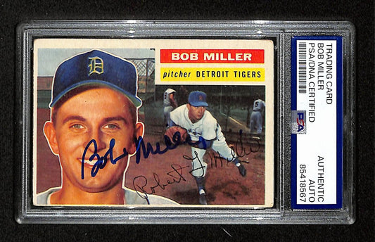 Bob Miller Signed/Auto 1956 Bowman Card #263 Detroit Tigers PSA/DNA 194880