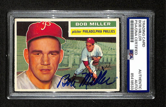 Bob Miller Signed/Autographed 1956 Bowman Card #334 Phillies PSA/DNA 194885