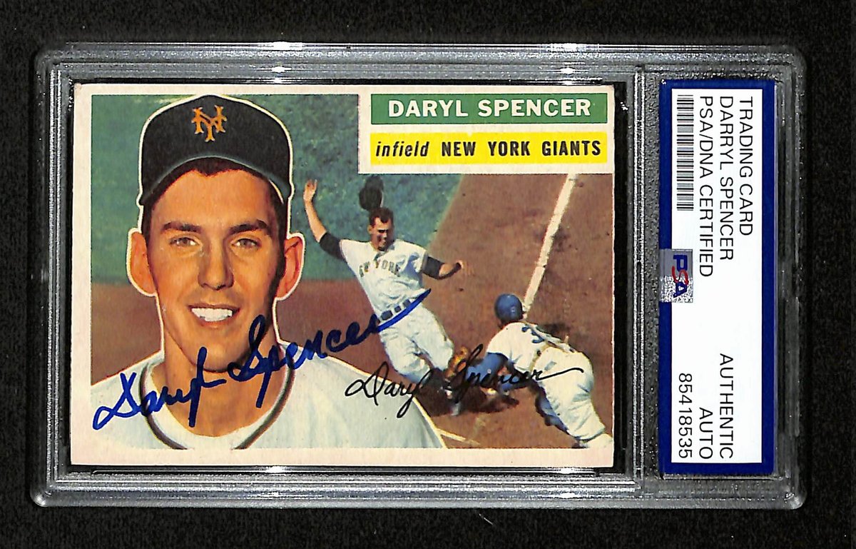 Daryl Spencer Signed/Auto 1956 Bowman Card #277 NY Giants PSA/DNA 194887