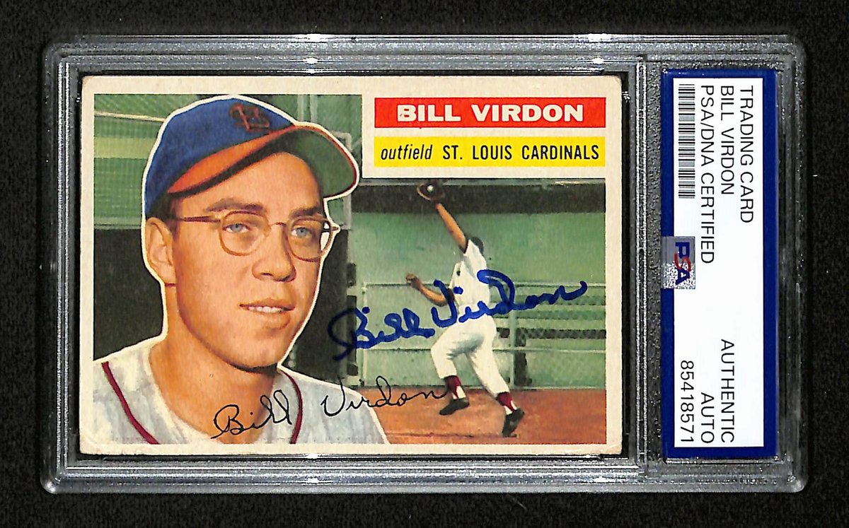 Bill Virdon Signed/Auto 1956 Bowman Card #170 St. Louis Cardinals PSA/DNA 194895