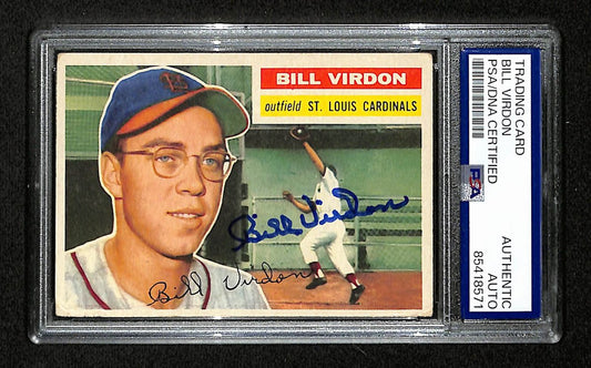 Bill Virdon Signed/Auto 1956 Bowman Card #170 St. Louis Cardinals PSA/DNA 194895
