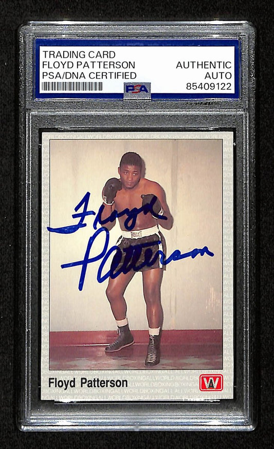 Floyd Patterson Signed/Auto 1991 AW Sports Boxing Card #124 PSA/DNA 194844
