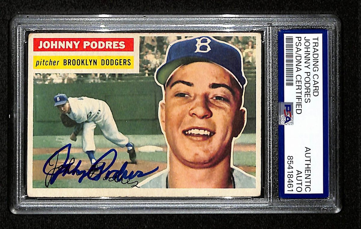 Johnny Podres Signed/Auto 1956 Topps Card #173 Brooklyn Dodgers PSA/DNA 194849