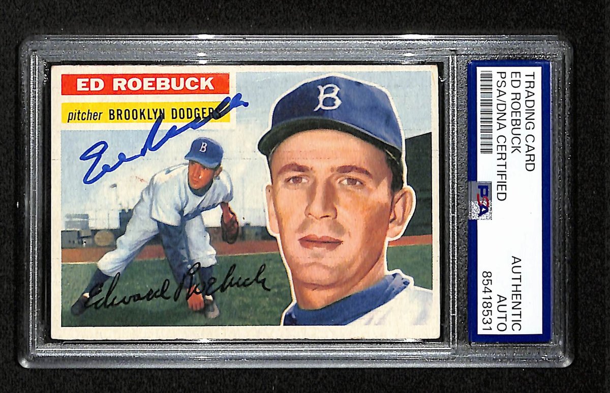 Ed Roebuck Signed/Auto 1956 Topps Card #58 Brooklyn Dodgers PSA/DNA 194852