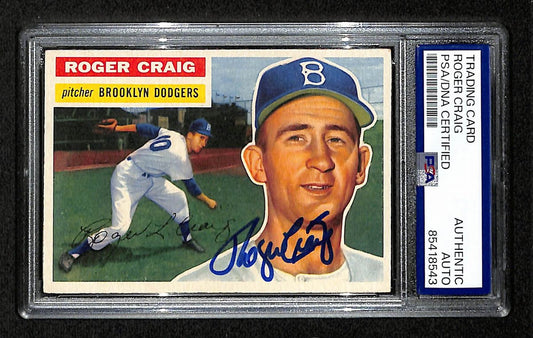 Roger Craig Signed/Auto 1956 Topps Card #63 Brooklyn Dodgers PSA/DNA 194854