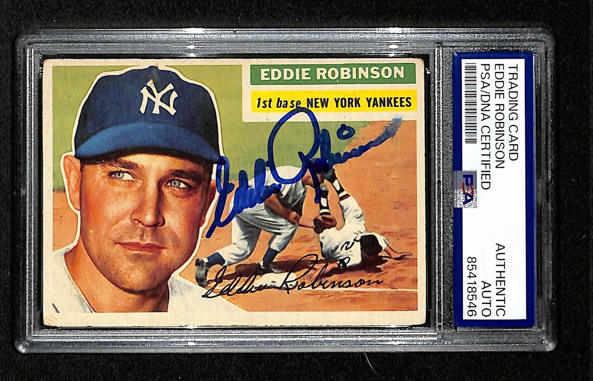 Eddie Robinson Signed/Auto 1956 Topps Card #302 New York Yankees PSA/DNA 194860
