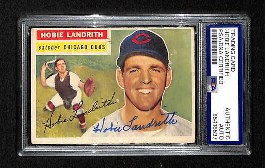 Hobie Landrith Signed/Auto 1956 Topps Card #314 Chicago Cubs PSA/DNA 194865