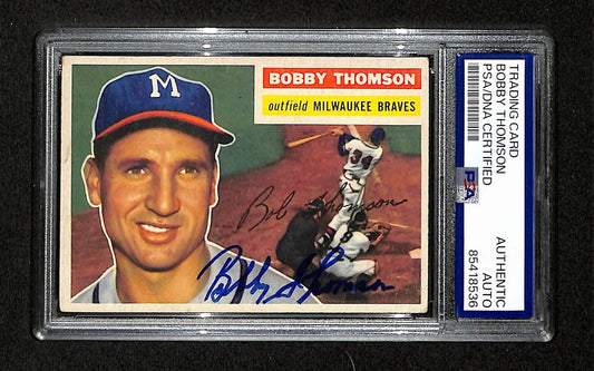 Bobby Thomson Signed/Auto 1956 Topps Card #257 Milwaukee Braves PSA/DNA 194868