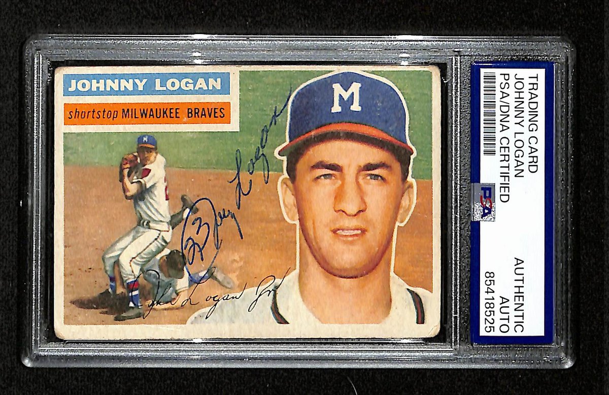 Johnny Logan Signed/Auto 1956 Topps Card #136 Milwaukee Braves PSA/DNA 194869