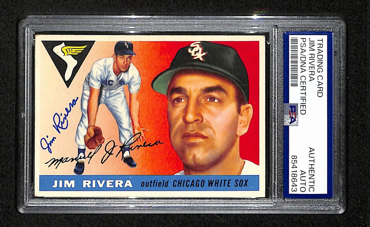 Jim Rivera Signed/Auto 1955 Topps Card #58 Chicago White Sox PSA/DNA 195369