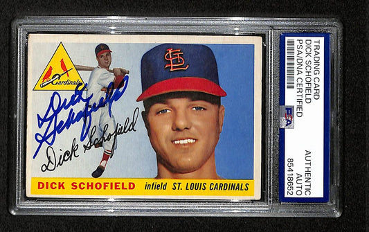 Dick Schofield Signed 1955 Topps Card #143 St. Louis Cardinals PSA/DNA 195373