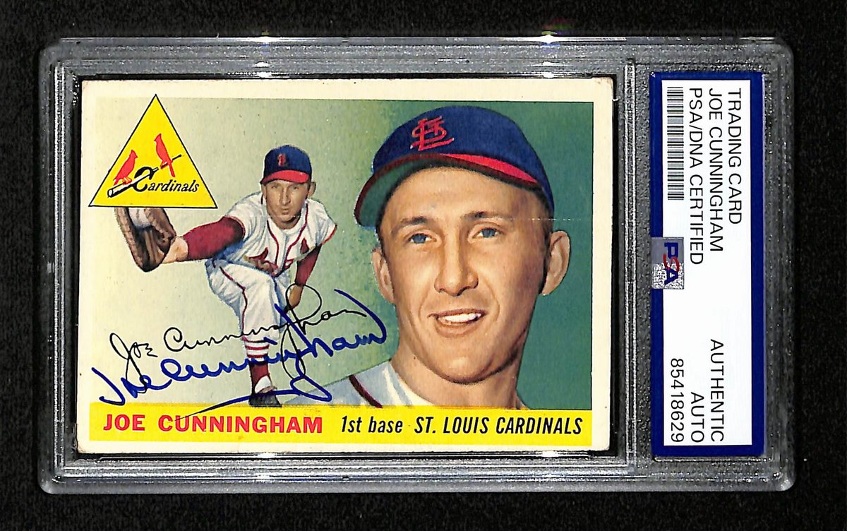Joe Cunningham Signed 1955 Topps Card #37 St. Louis Cardinals PSA/DNA 195374