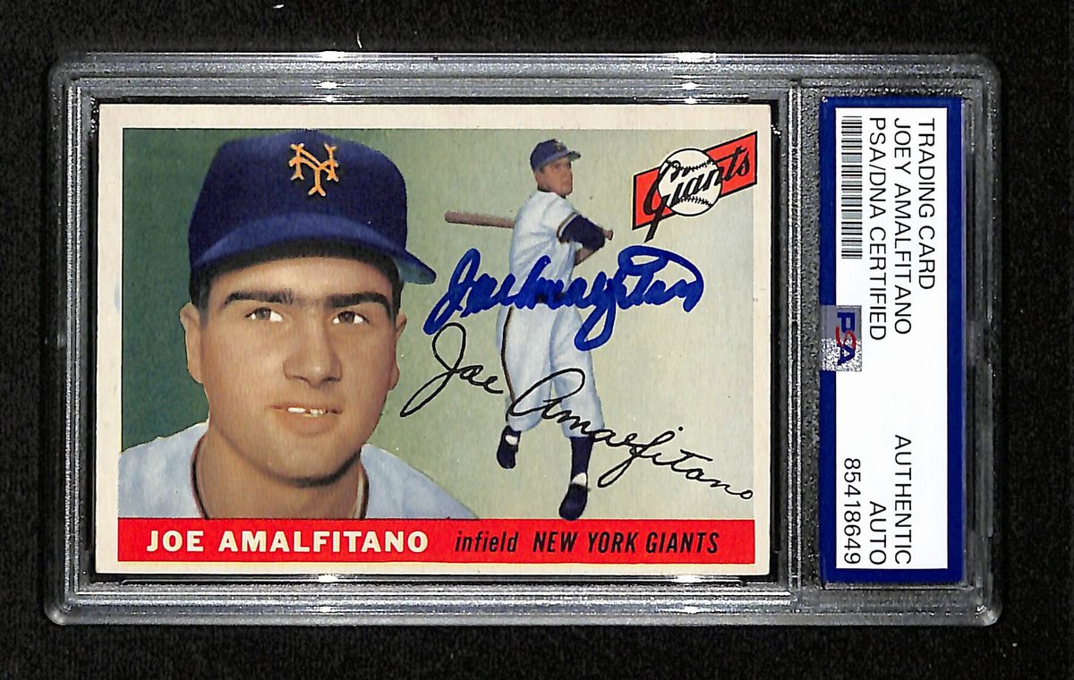 Joe Amalfitano Signed/Auto 1955 Topps Card #144 New York Giants PSA/DNA 195379