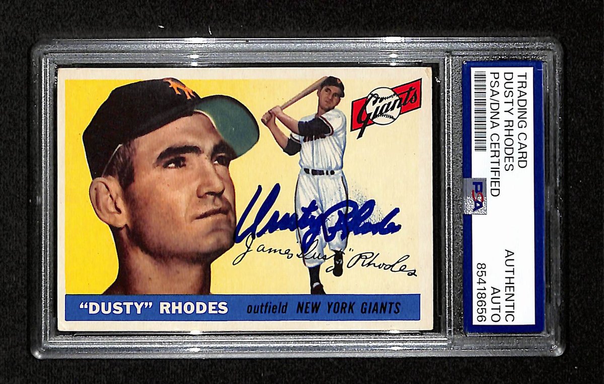 Dusty Rhodes Signed/Auto 1955 Topps Card #1 New York Giants PSA/DNA 195380