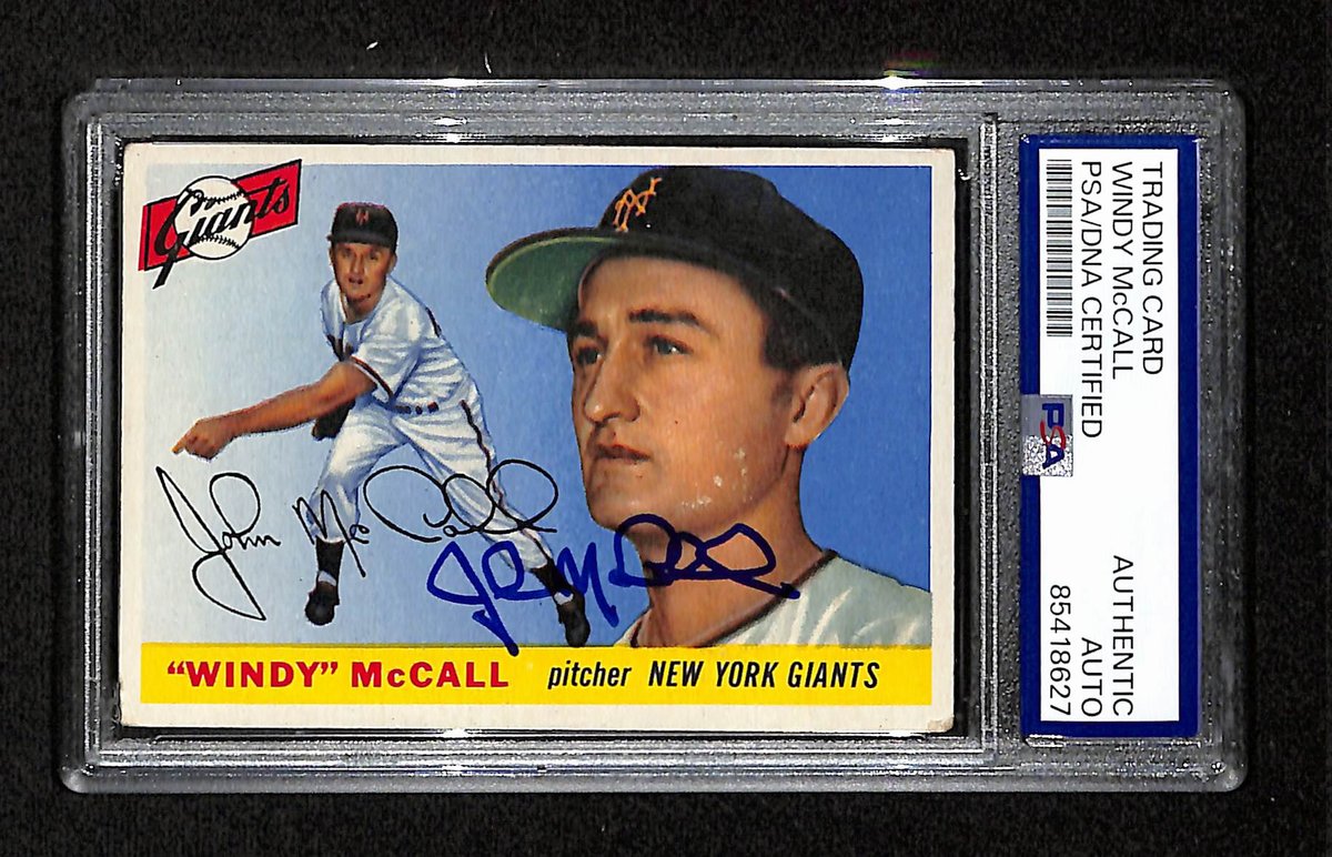 Windy McCall Signed/Auto 1955 Topps Card #42 New York Giants PSA/DNA 195383