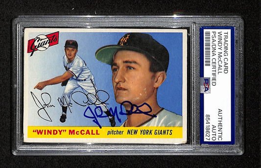 Windy McCall Signed/Auto 1955 Topps Card #42 New York Giants PSA/DNA 195383