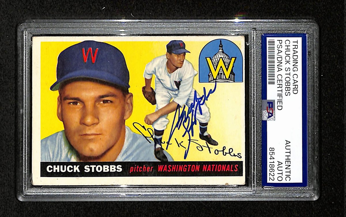 Chuck Stobbs Signed/Auto 1955 Topps Card #41 Washington Nationals PSA/DNA 195384