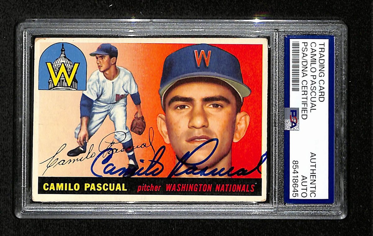 Camilo Pascual Signed 1955 Topps Card #84 Washington Nationals PSA/DNA 195385