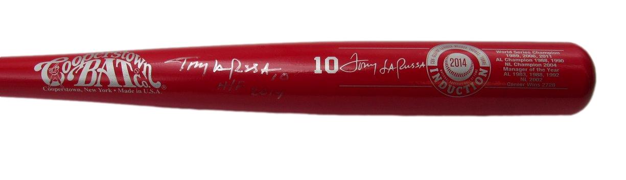 Tony La Russa Signed/Inscr CBC Baseball Bat 2014 Induction Cardinals JSA 196247