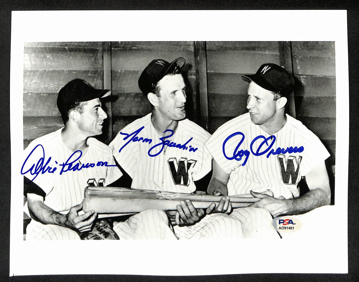 Albie Pearson/Roy Sievers/Norm Zauchin Signed 8x10 Photo Senators PSA/DNA 195443