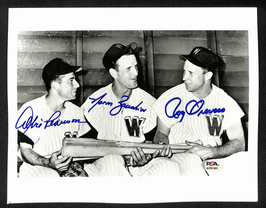 Albie Pearson/Roy Sievers/Norm Zauchin Signed 8x10 Photo Senators PSA/DNA 195443