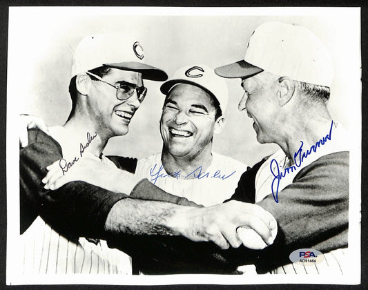Jim Brosnan/Dave Sisler/Dick Sisler Multi-Signed/Auto 8x10 Photo PSA/DNA 195446